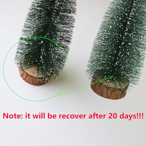 Mini Christmas Trees with Snow and Wooden Base X38549