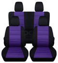 Black and Purple Cotton Seat Covers for Jeep Wrangler JK 2-Door I37609