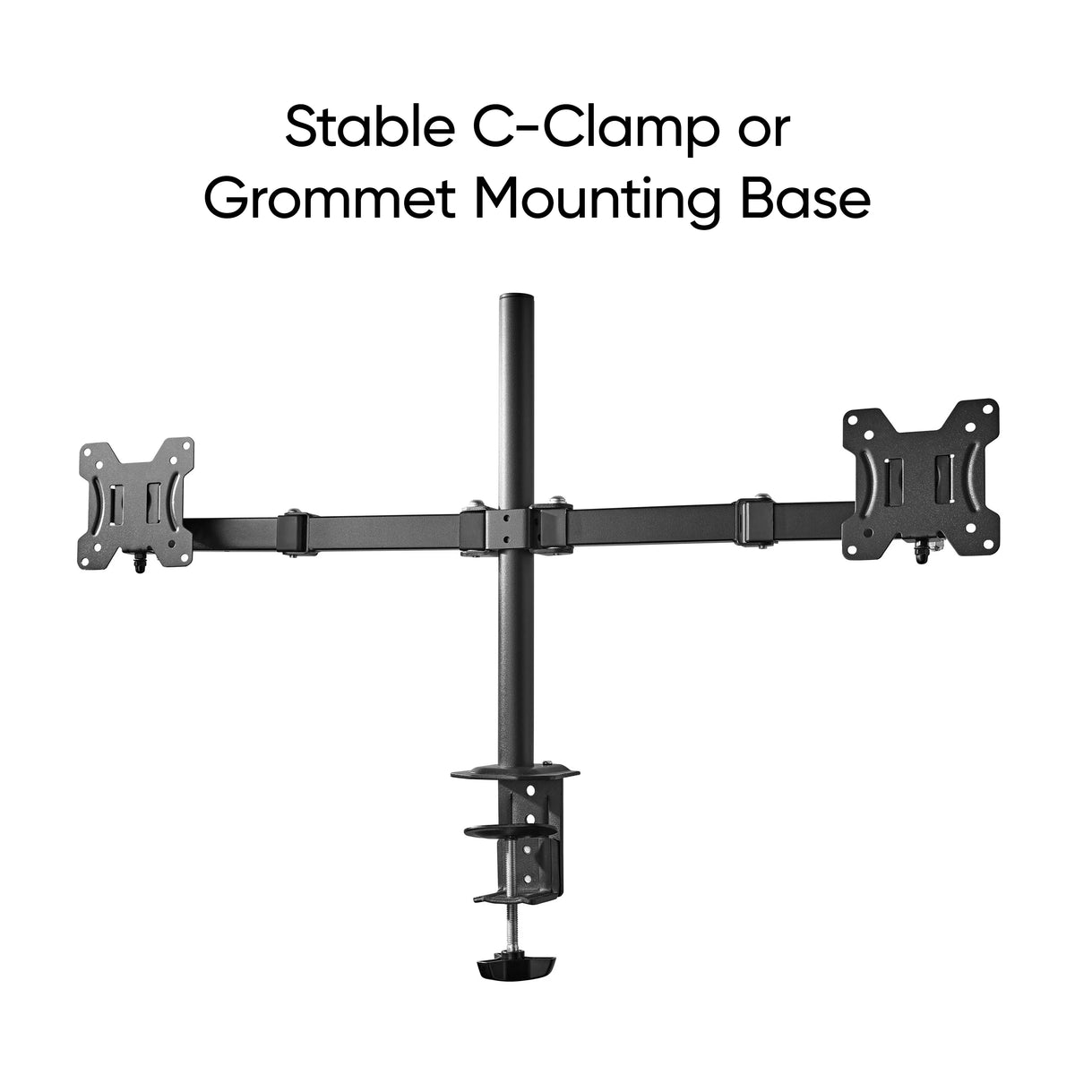 Full Motion Dual Monitor Desk Mount, Fits 2 Screens up to 27 Inches, VESA E20202