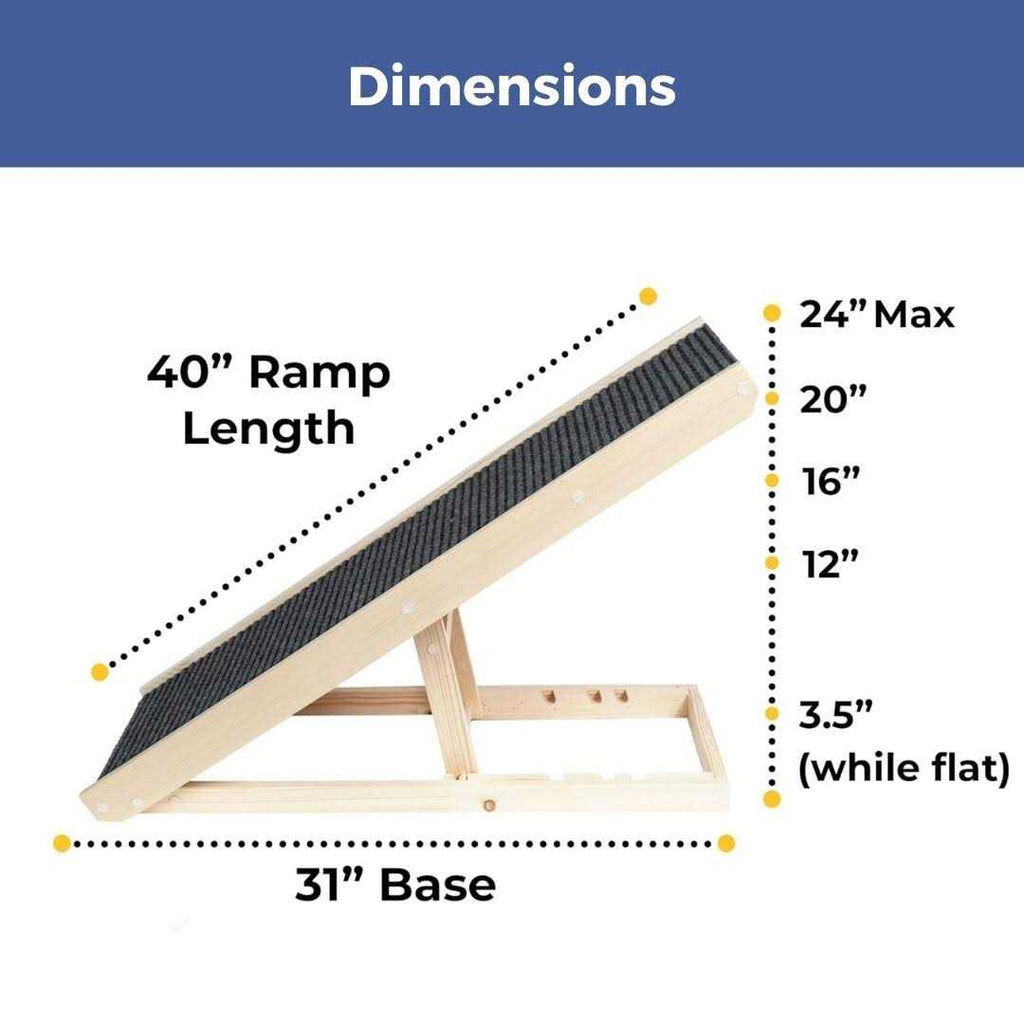 Natural Wood PawRamp for Small & Large Dogs L109