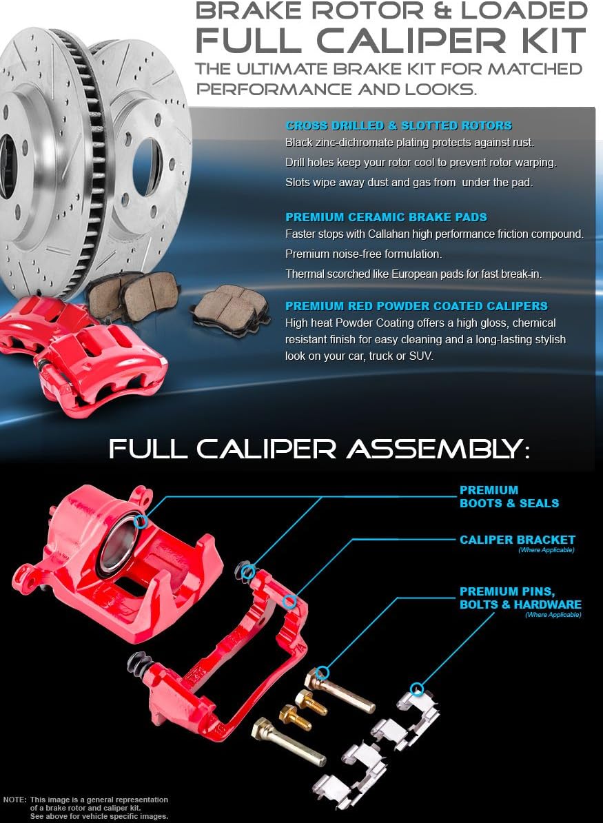 330 mm Front + 348 mm Rear 6 Lug Rotors + Ceramic Brake Pads + Clips G579