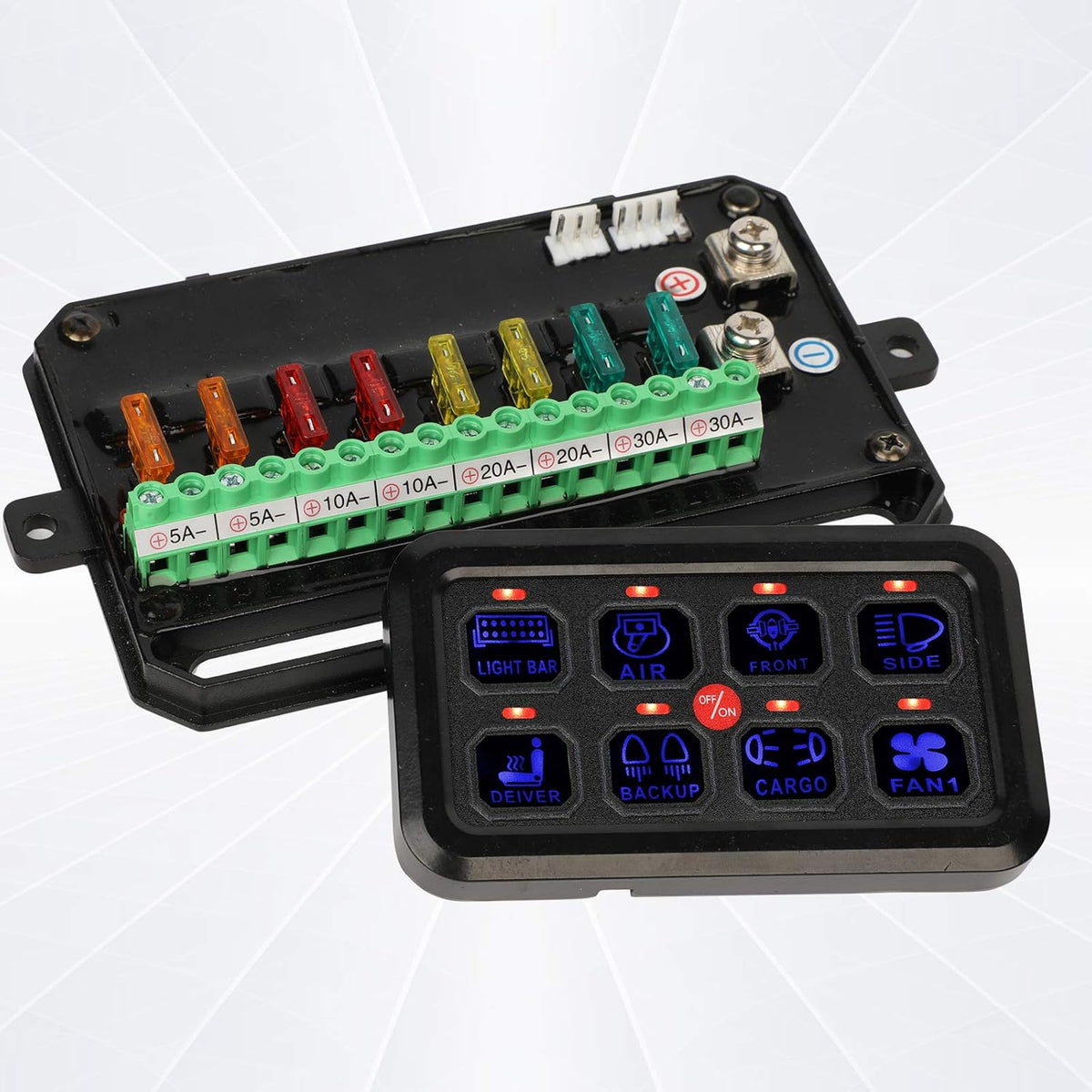 8 Gang Touch Switch Panel with Harness and Stickers Z436