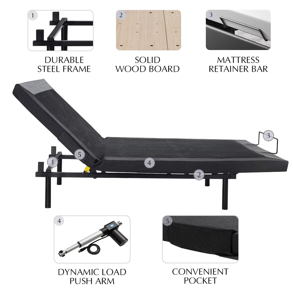 Queen Size Adjustable Bed with Wireless Remote F24357