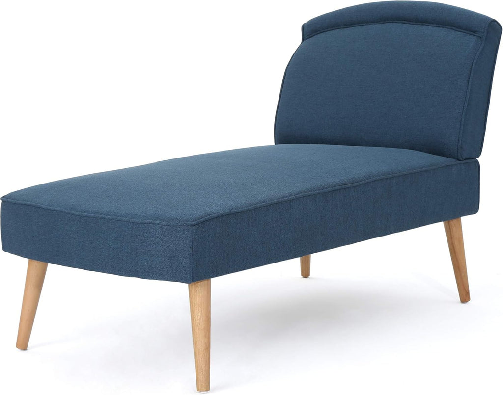 Navy Blue Fabric Chaise Lounge Y145