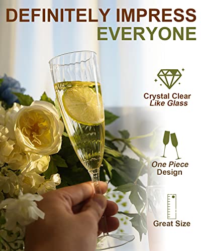 36 PCS Clear Plastic Champagne Flutes N816