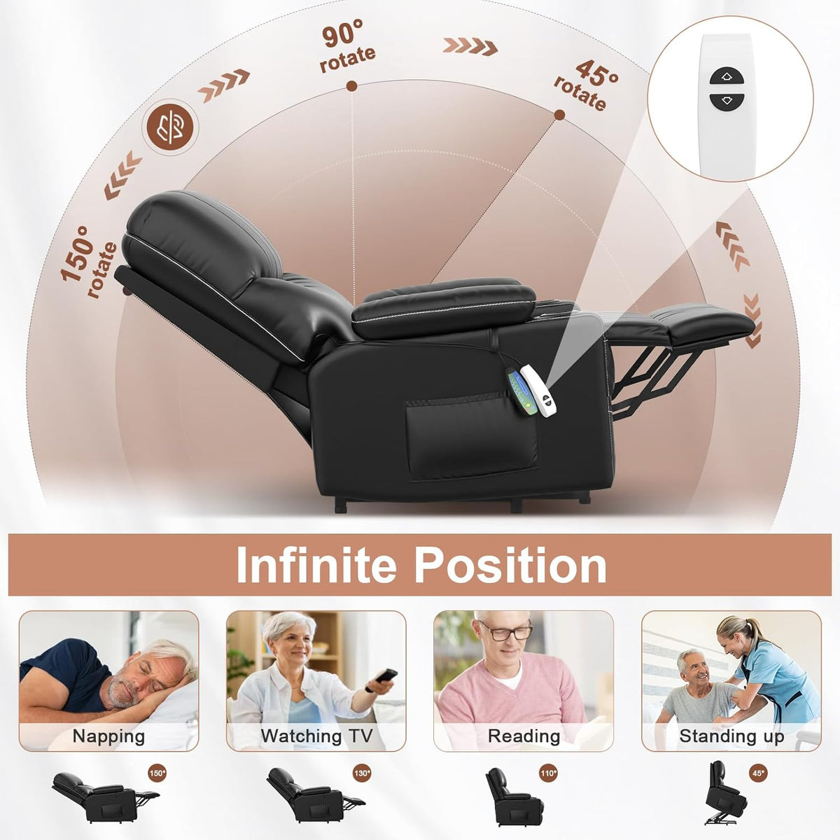 Oversized Power Lift Recliner Chair with Heat and Massage Z585150
