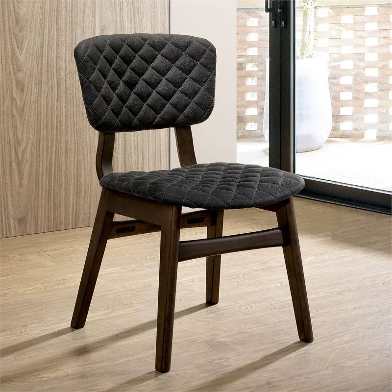 Mid-Century Side Chair Set of 2 in Walnut W614