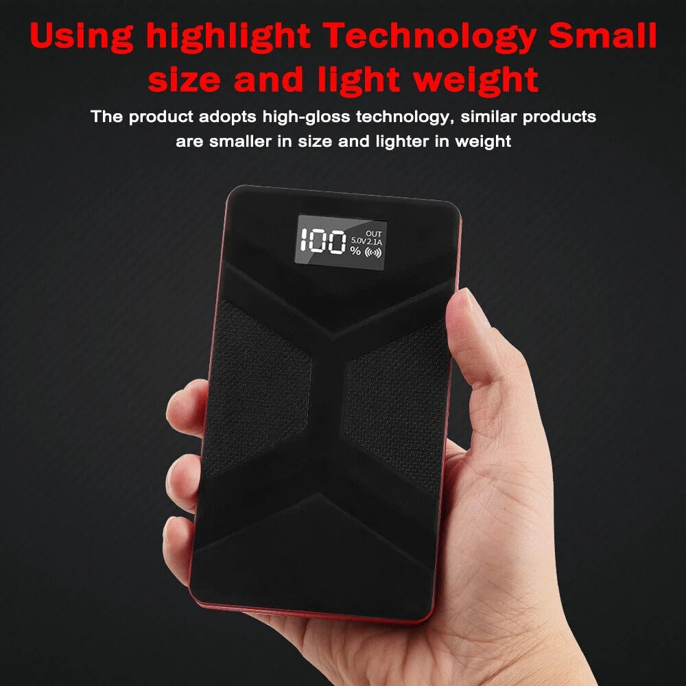 20000mAh Portable Car Battery Jump Starter with LED Light Black Q279141