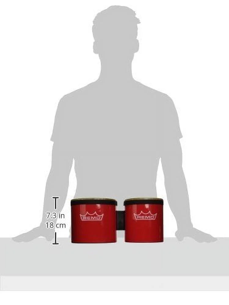 Red 6-7 in. Remo Festival Bongo Drum Z110228