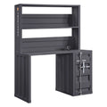 Metal Frame Desk and Hutch with Storage Base in Blue G9821