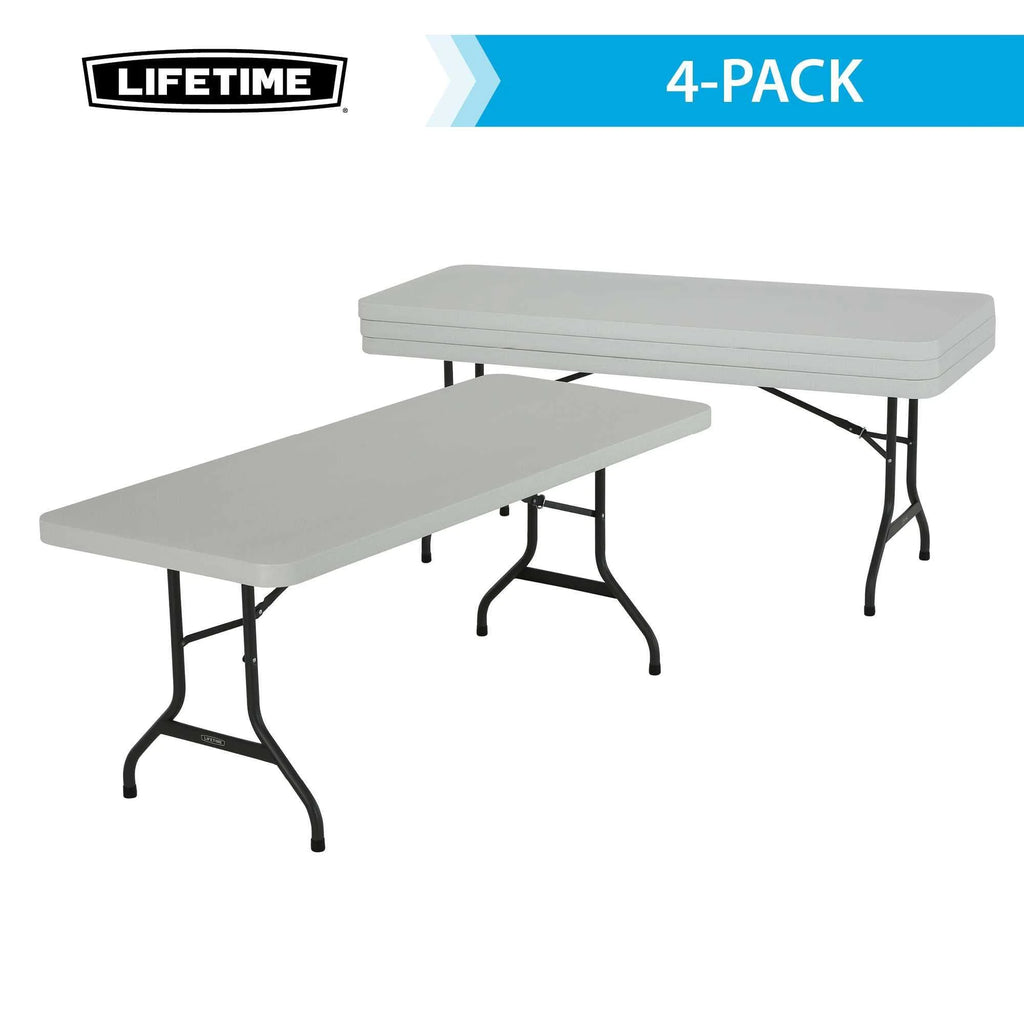 White 6 ft. Rectangle Folding Table Set of 4 P6693