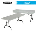 White 6 ft. Rectangle Folding Table Set of 4 P6693