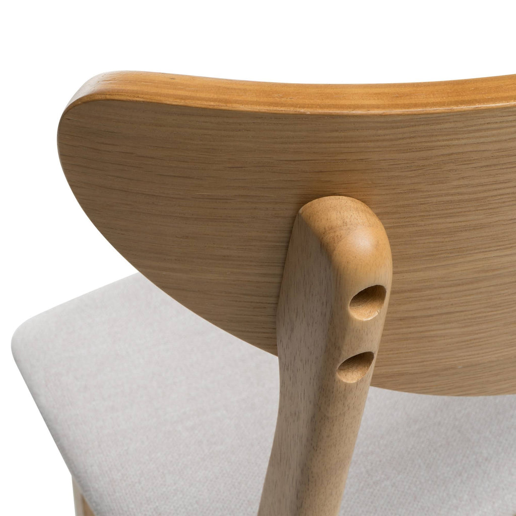 Oak Finish Light Beige Counter Stool, Set Of 2 T28078