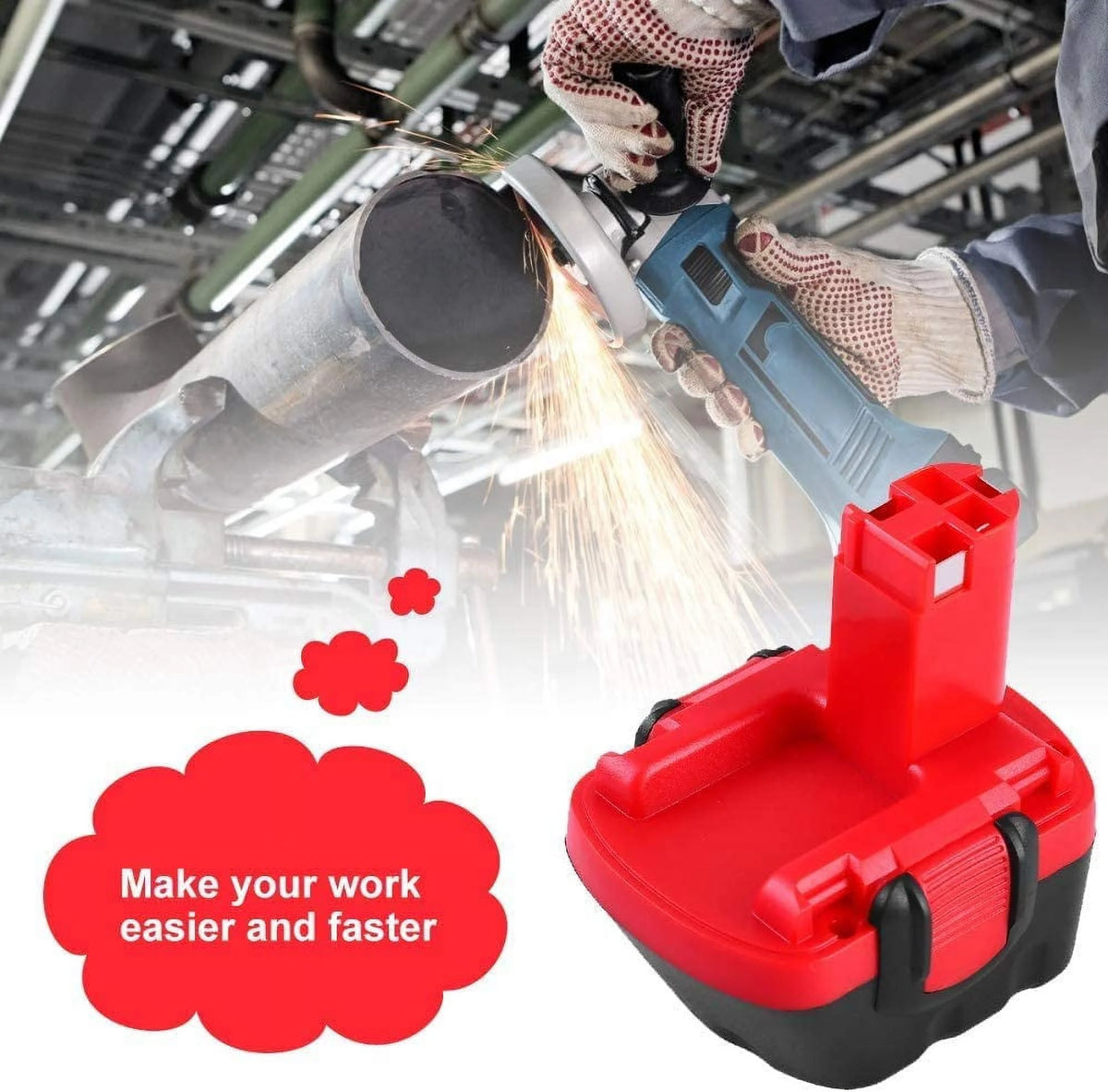 2 Pack 12V 3.0Ah Ni-MH Cordless Power Tool Battery O826