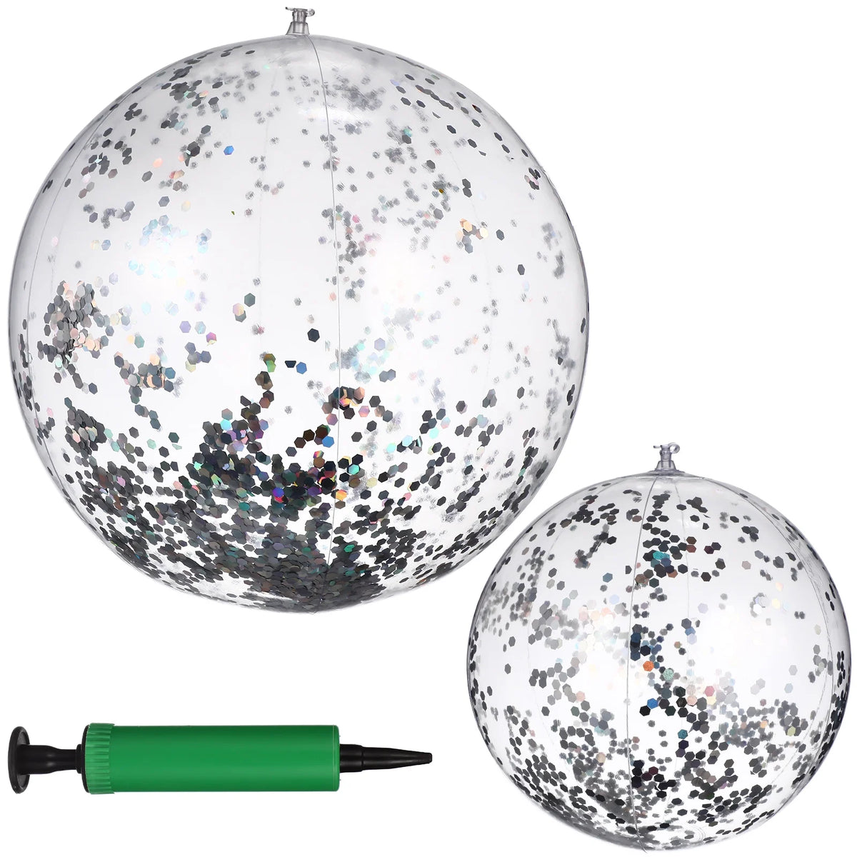 2 Pcs Inflatable Beach Balls with Air Pump Q2139