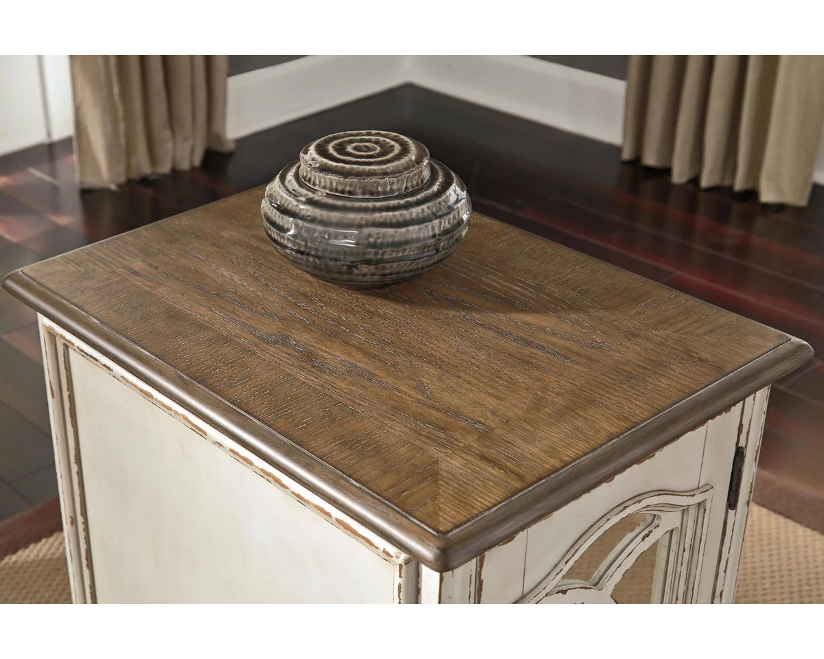 Chairside End Table White/Brown N125