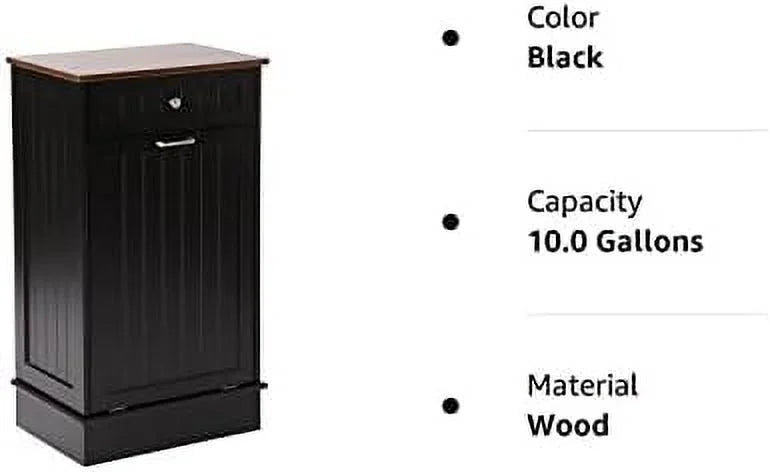 Free-Standing Tilt Out Trash Bin with Drawer and Countertop Grey I64805