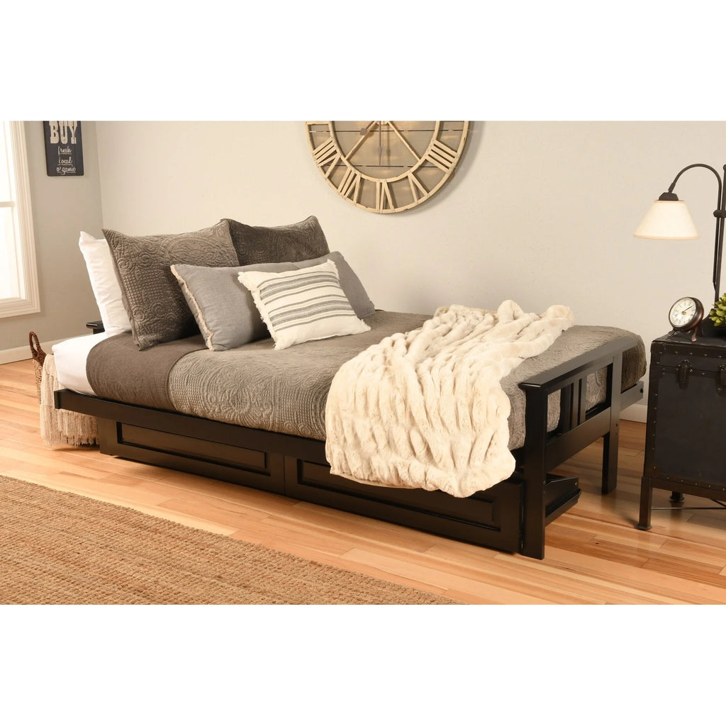 Black Sofa with Storage and Removable Mattress Cover V13363