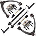 12pcs Suspension Kit Upper Control Arm Ball Joint Sway Bar Lower Ball Joint 4 Inner Outer Tie Rod Wheel Hub F464