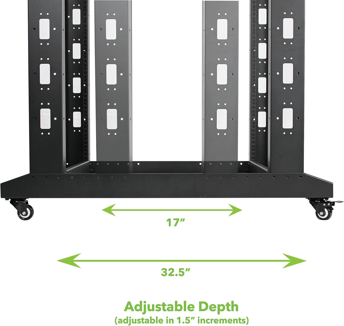 22U 4-Post Open Frame Server Network Rack with Casters Black W718