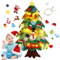 3.2ft Felt Christmas Tree Set with LED String Lights and Ornaments V620