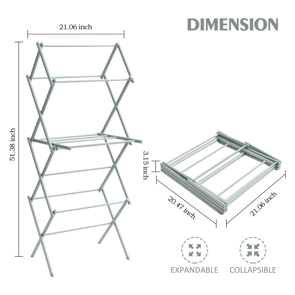 3-Tier Collapsible Steel Laundry Rack J855568