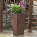 Rustic Brown Tall Tapered Planter V43172