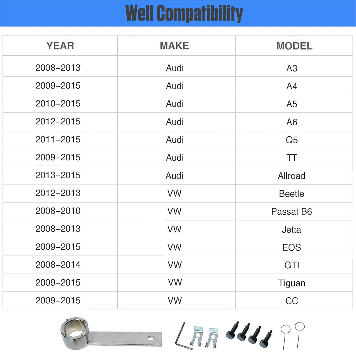 Engine Timing Tool Kit for Audi/VW/VAG EA888 Crankshaft Alignment Camshaft Locking Tool Kit Pack of 2 E38311