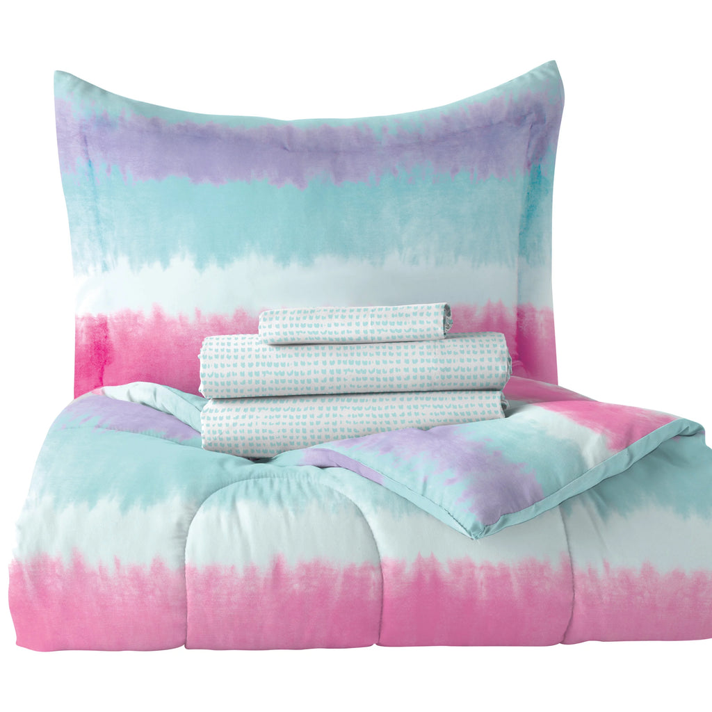 Twin 5 Piece Polyester Microfiber Comforter Set I691812