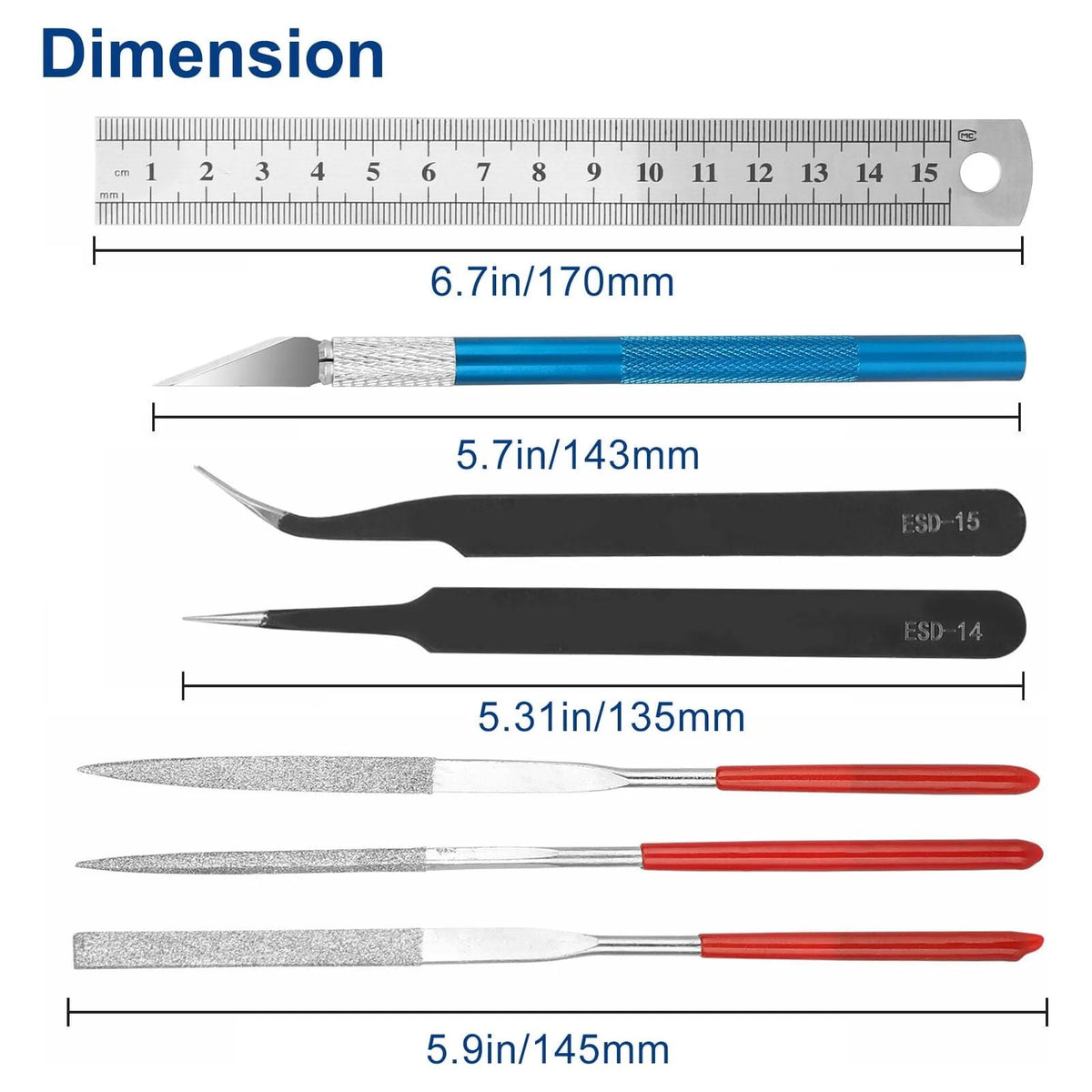 24 Pcs Plastic Model Building Tools Kit U2401