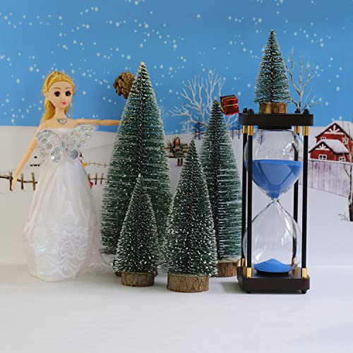 Mini Christmas Trees with Snow and Wooden Base X38549