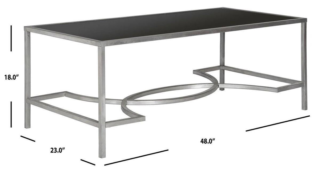 Silver/Black Glass Coffee Table D190