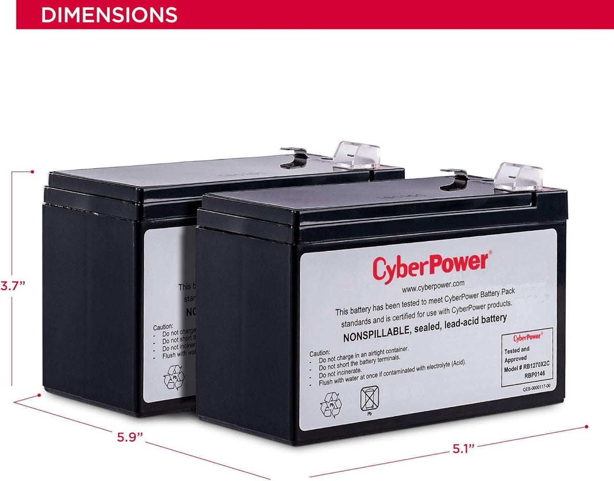12V/7Ah UPS Replacement Battery Cartridge T6338