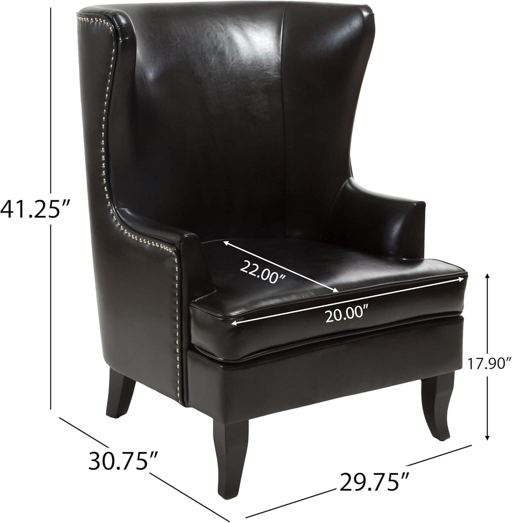 Black High Back Wing Chair K34575