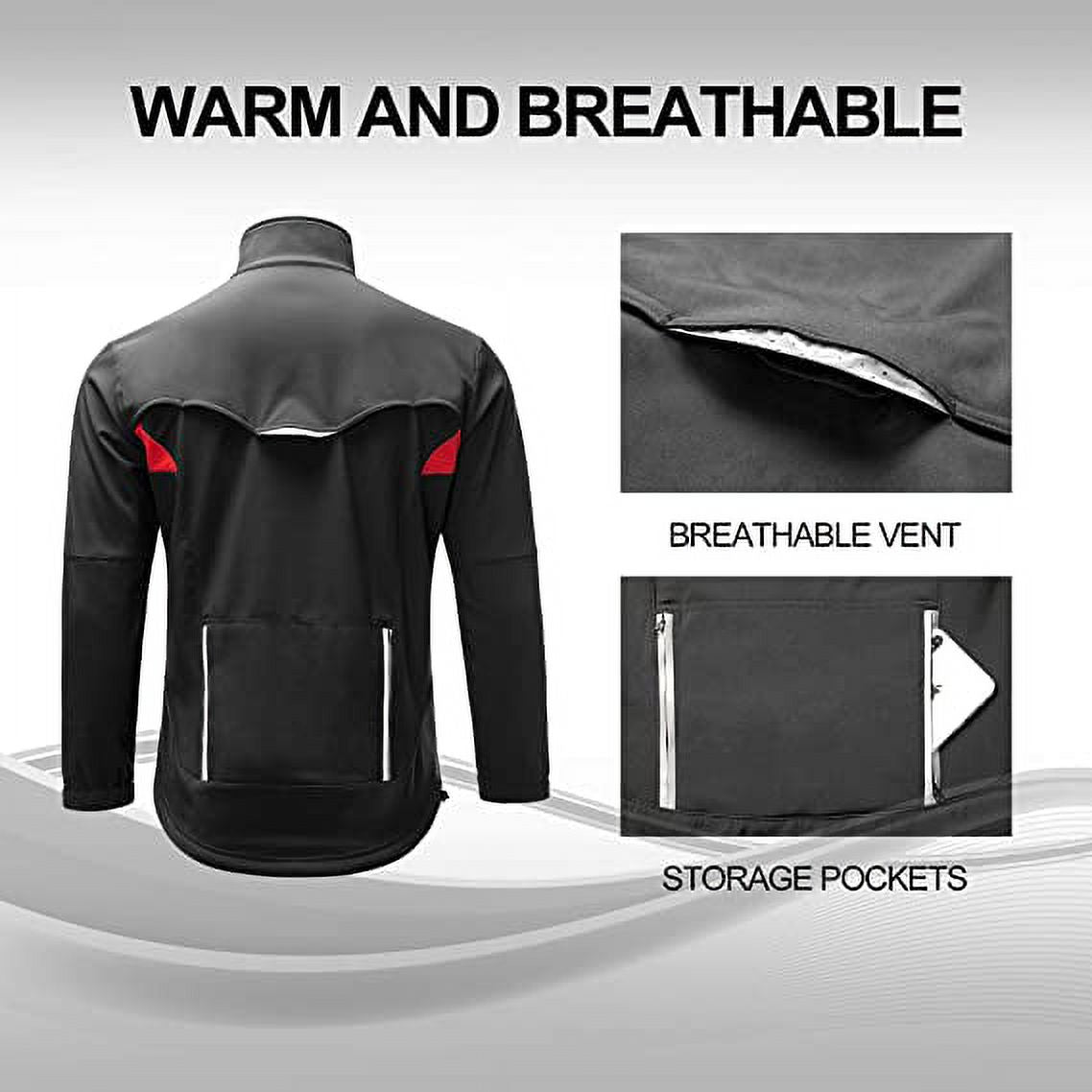 Thermal Fleece Windproof Cycling Jacket 4XL B298135