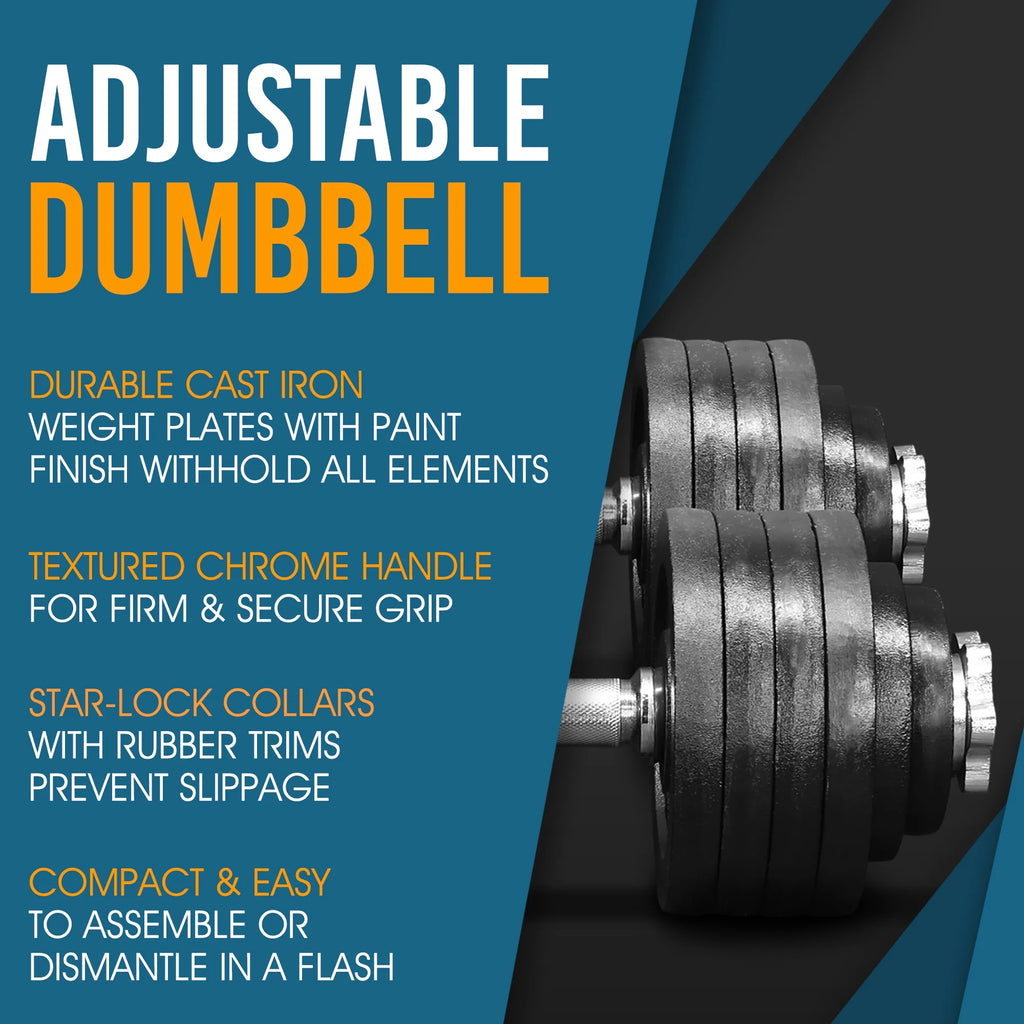105 lbs Adjustable Cast Iron Dumbbell Set L3063