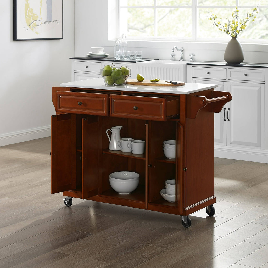 Full Size Granite Top Kitchen Cart A935