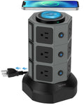 Surge Protector Power Strip Tower with Wireless Charger USB Ports 12 AC Outlet 6.5FT O753