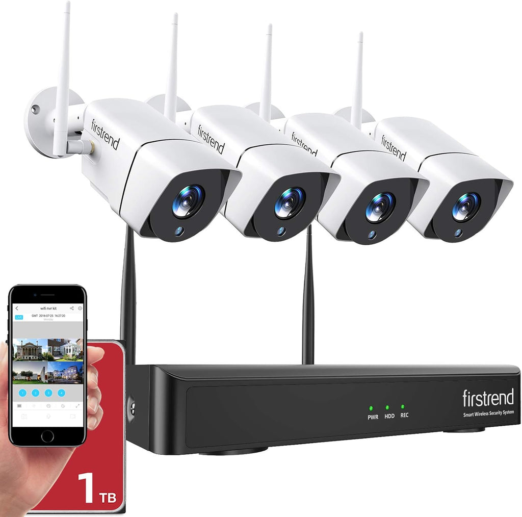 Wireless 1080P 8CH Security Camera System with 4pcs 2MP Cameras 1TB HDD Z474