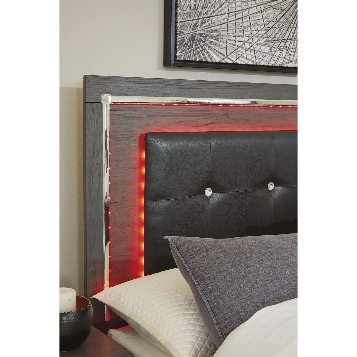 Queen Upholstered Panel Headboard Gray G896