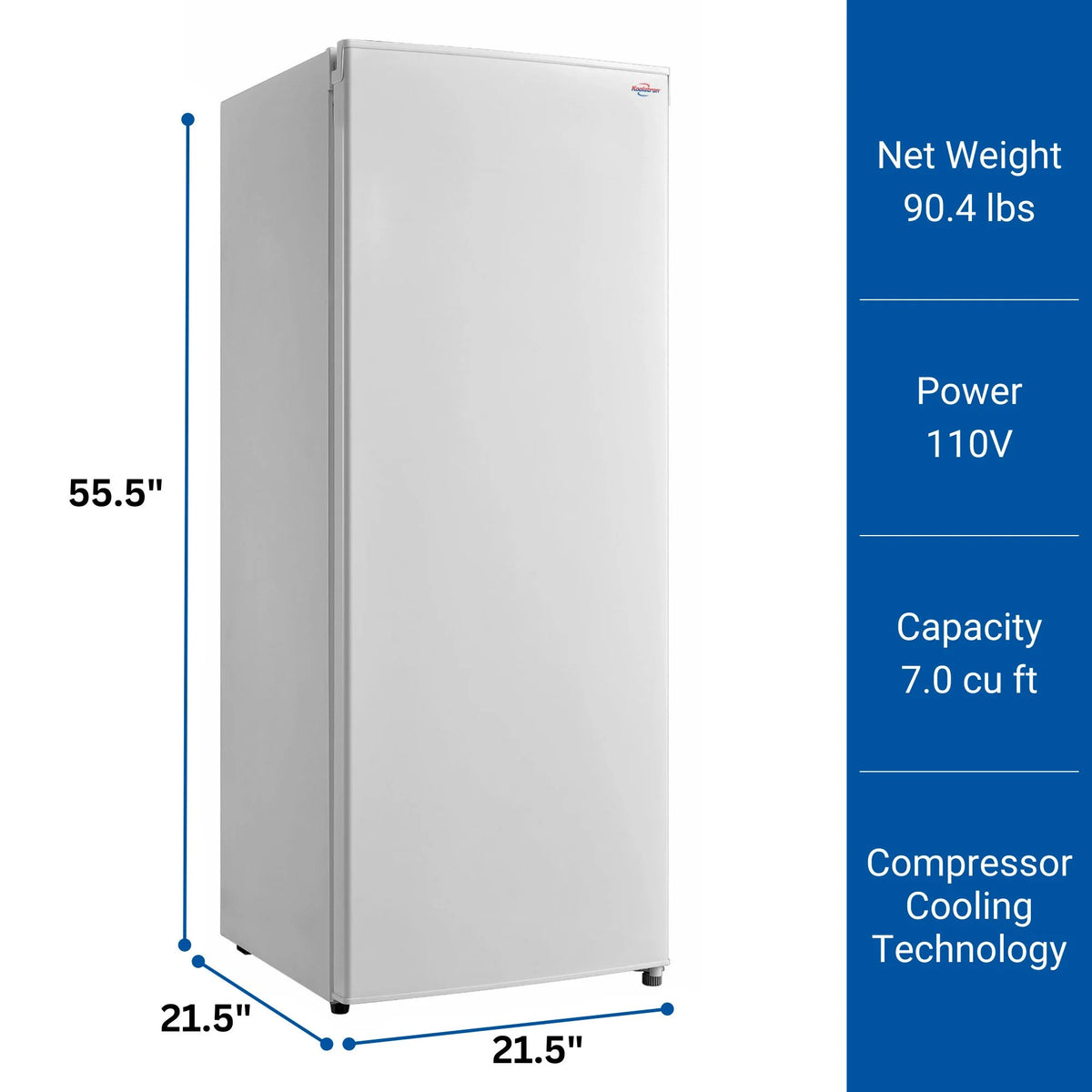 White 7.0 cu ft Upright Freezer F4192
