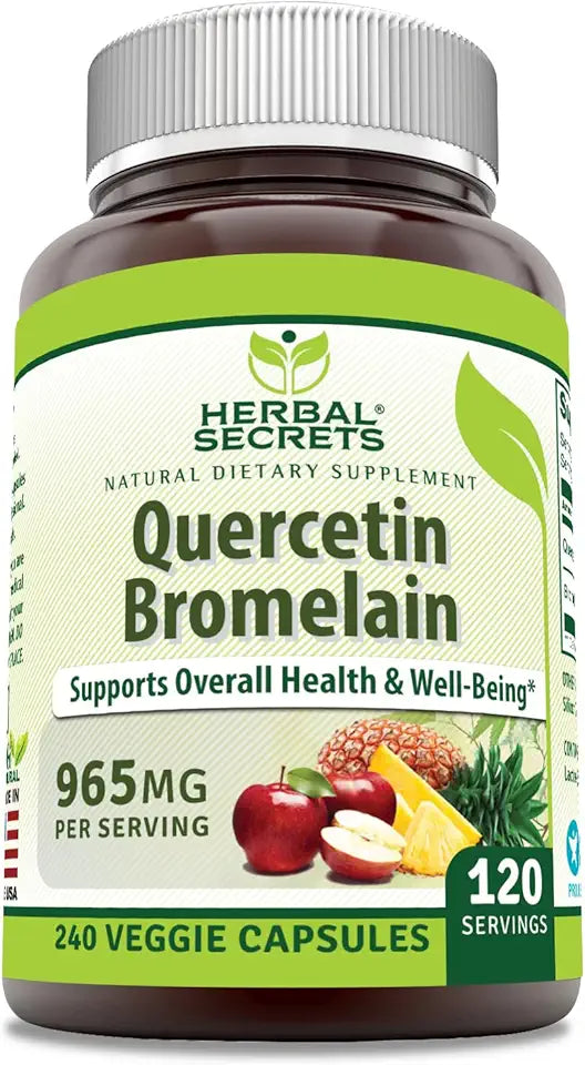Quercetin 800mg with Bromelain 165mg Veggie Capsules Supplement Y564765
