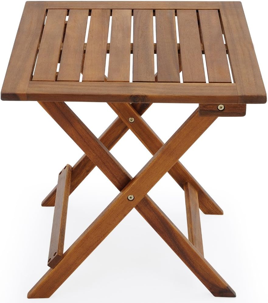18x18 Inch Acacia Wood Folding Patio Side Table F433