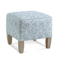 Navy and White Performance Stripe Square Ottoman J6315