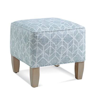 Navy and White Performance Stripe Square Ottoman J6315