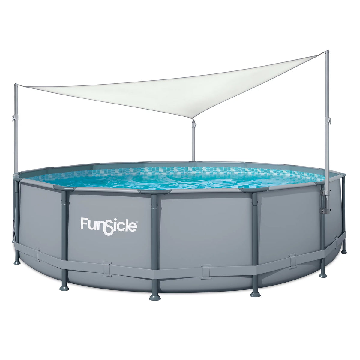 White Triangular Pool Canopy T180