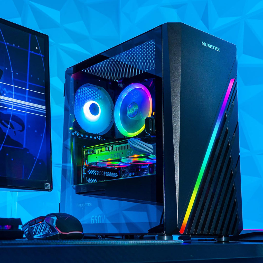 Black Micro ATX Computer Case with Tempered Glass M6548