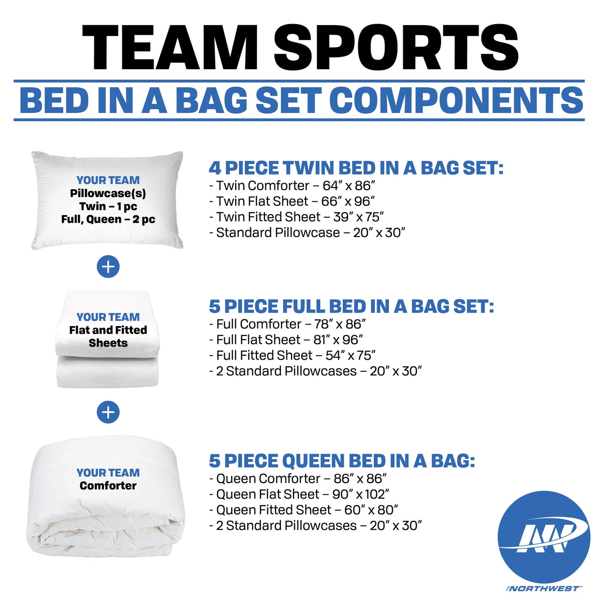 Queen Size 5 Piece Polyester Bed In Bag Set T8446