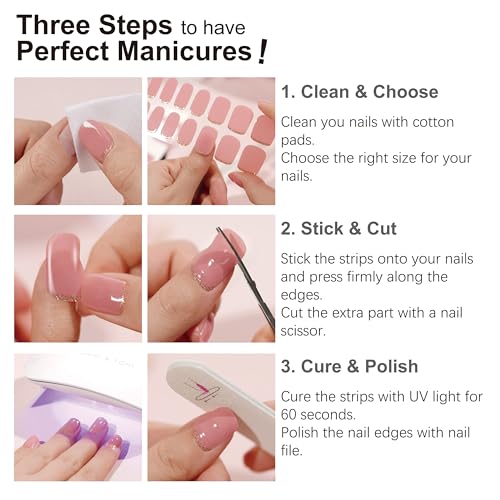 Semi Cured Gel Nail Strips 28 Stickers G94620