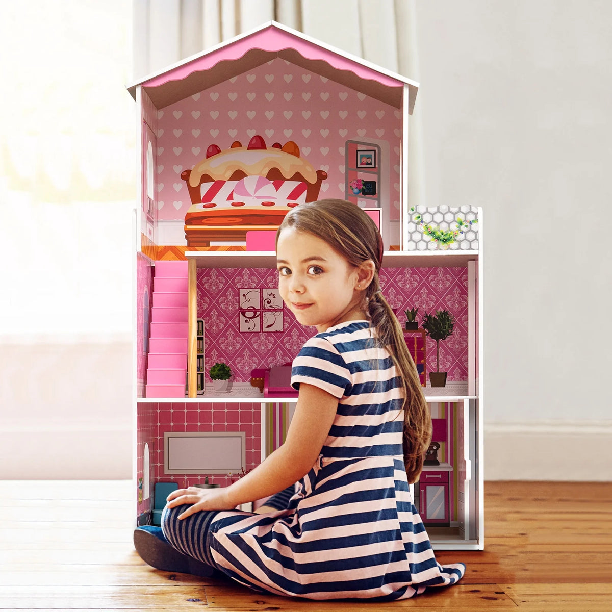 Wooden Dollhouse H1126